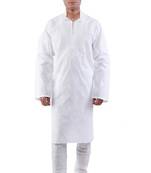 Ada White Cotton Hand Embroidered Lucknowi Chikankari Kurta For Men