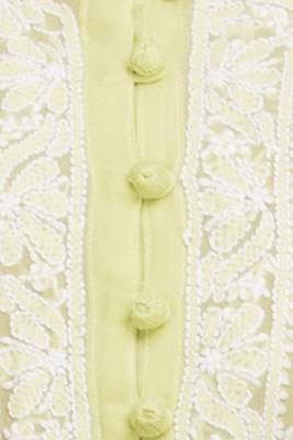 Ada Green Faux Georgette Hand Embroidered  Lucknowi Chikankari Kurti 5