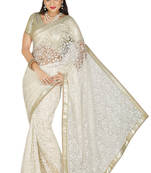 white brasso saree with blouse