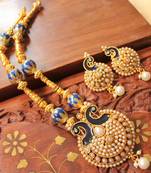 Beautiful Antique Pearl Peacock Handmade Necklace Set