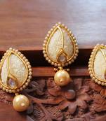 Lovely Designer Rose Carved Pearl Pendant Set
