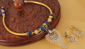 Lovely Handmade Cz Meenakari Pendant Necklace Set 1
