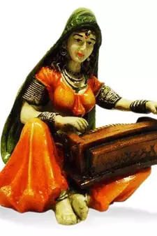 Rajasthani Lady Playing Harmonium