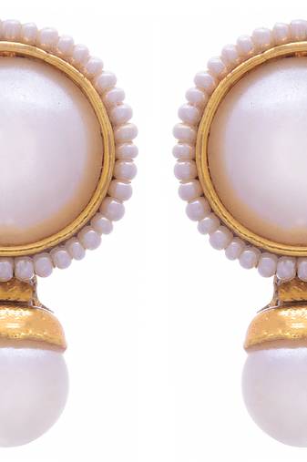 White Pearl danglers-drops