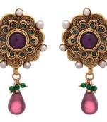 JFL - Intricately Beautiful Floral Gold Designer Earrings