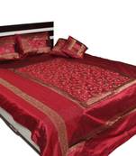 Maroon Embroidery Bed Cover Set