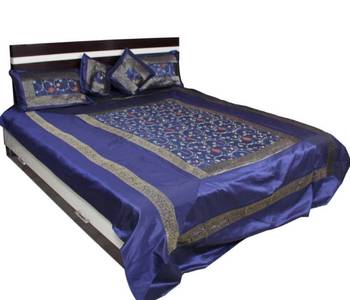 Amazing Blue Embroidery Bed Cover Set 1