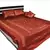 Orange Polysilk Embroidery Bedcover set