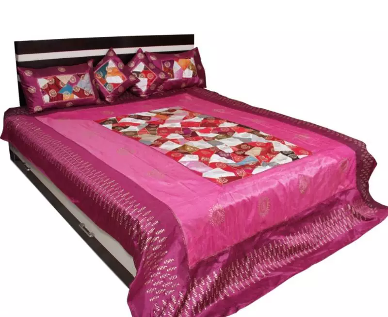 Ethnic Design Pink Bedsheet