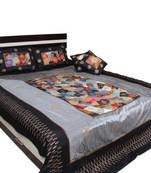 Silver Black Designer Bedsheet set