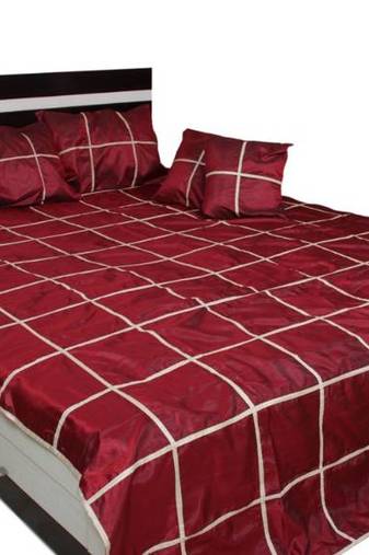 Stunning Maroon Polysilk bedcover