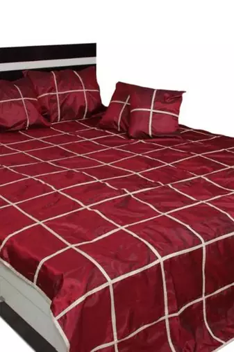 Stunning Maroon Polysilk bedcover