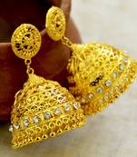 big golden jhumka earrings