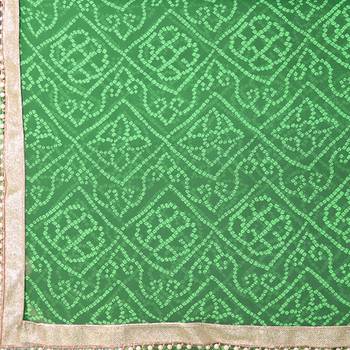 green printed georgette saree With Blouse 4