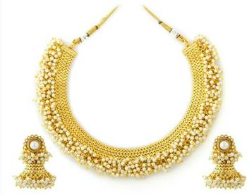 Gold Plated Traditional Pearl beads necklace 1