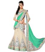 Green net embroidery unstitched ghagra choli