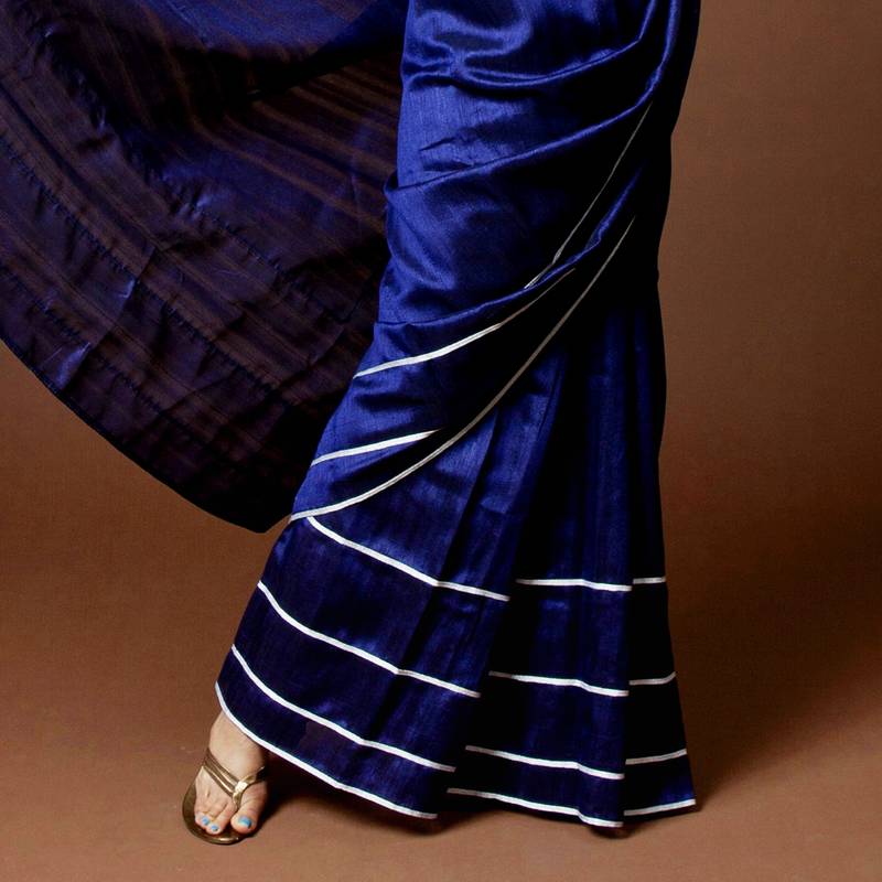 Silver Lining Tusser Saree