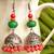Oxisidised Silver Semi precious stone KundanJhumka Earrings