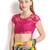 Pink net embroidered readymade blouse