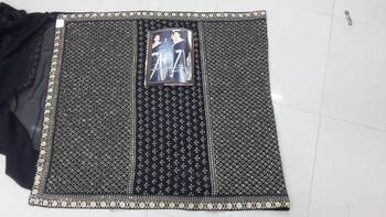 Black Embroidered Georgette Saree With Blouse 2