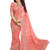 Peach embroidered nazneen and chiffon saree With Blouse