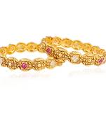 Womens Aspiration Gold plated antique bangle