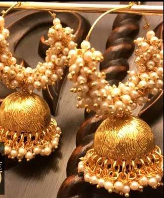 Kundan Royal Gold Plated Pearl Danglers 1