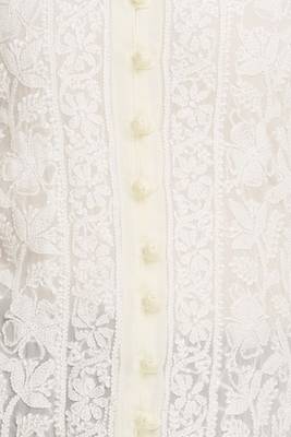 Ada Lemon Faux Georgette Hand Embroidered Lucknow Chikan Kurti 4