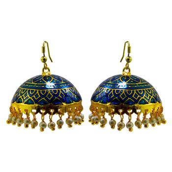 Beautiful Meenakari Tokri Jhumki Earrings 1