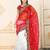 Superbbb Red n White Net Saree with Unstitched Inner/ Petticoat Blouse
