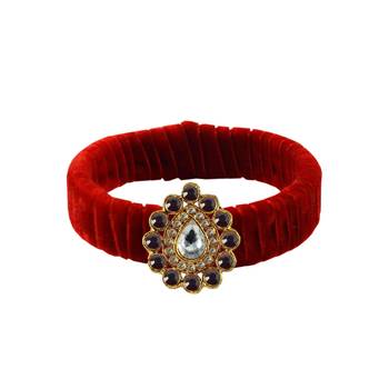 Red Stone Brass Bangle 1