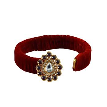 Red Stone Brass Bangle 2
