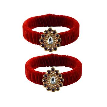 Red Stone Brass Bangle 1