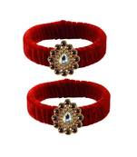 Red Stone Brass Bangle