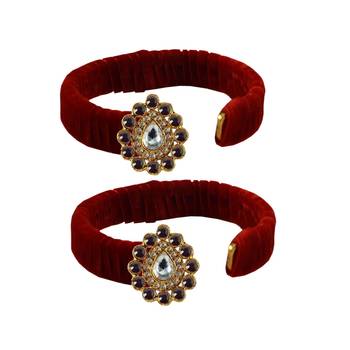 Red Stone Brass Bangle 2