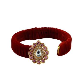 Red Stone Brass Bangle 2