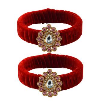Red Stone Brass Bangle 1