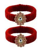 Red Stone Brass Bangle