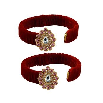 Red Stone Brass Bangle 2