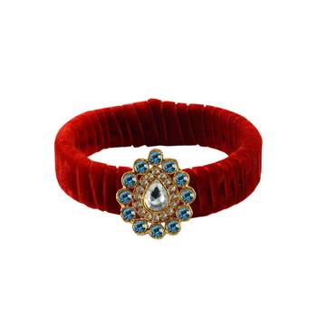 Red Stone Brass Bangle 1