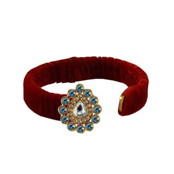 Red Stone Brass Bangle 2