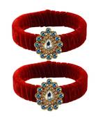 Red Stone Brass Bangle