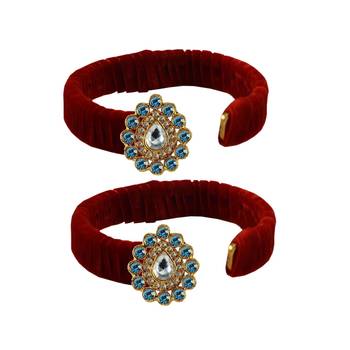 Red Stone Brass Bangle 2