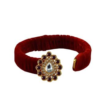 Red Stone Brass Bangle 2