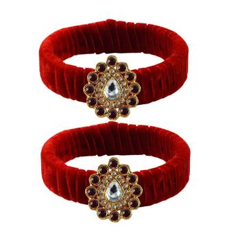 Red Stone Brass Bangle 1