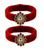 Red Stone Brass Bangle