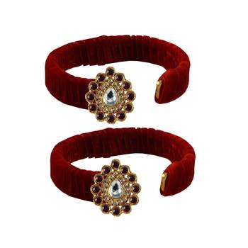 Red Stone Brass Bangle 2