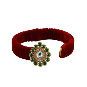 Red Stone Brass Bangle 2