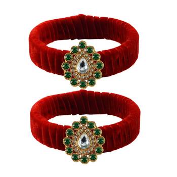 Red Stone Brass Bangle 1