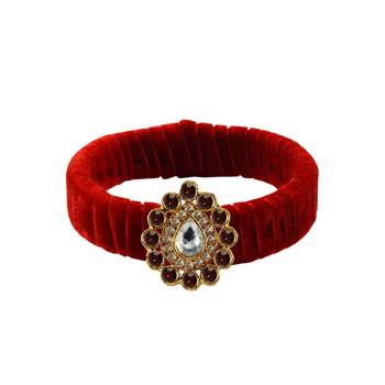 Red Stone Brass Bangle 1